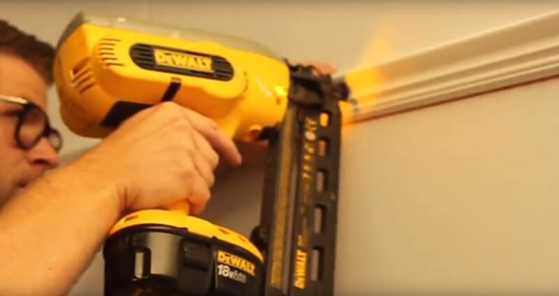 fit picture rail with nail gun